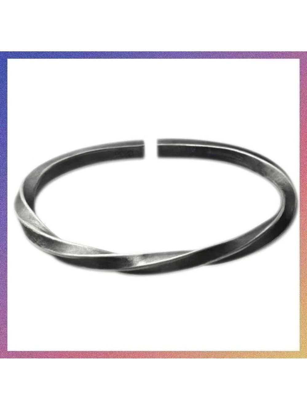Antiqued Silver Twisted Cuff Bracelet for Men or Women #691